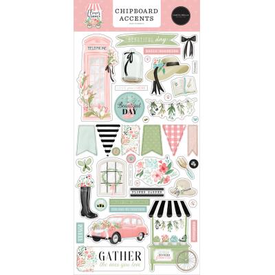 Carta Bella Flower Garden Sticker - Chipboard Accents